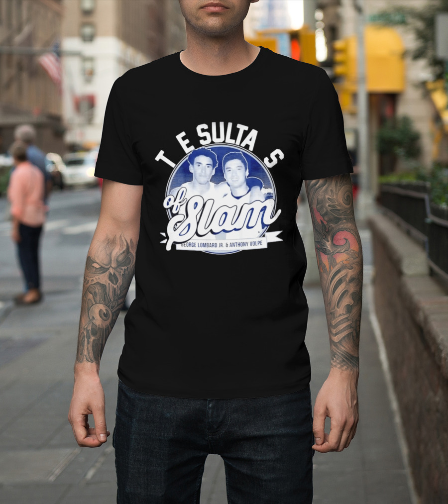 New York Yankees The Sultans Of Slam George Lombard Jr. Anthony Volpe T-Shirt