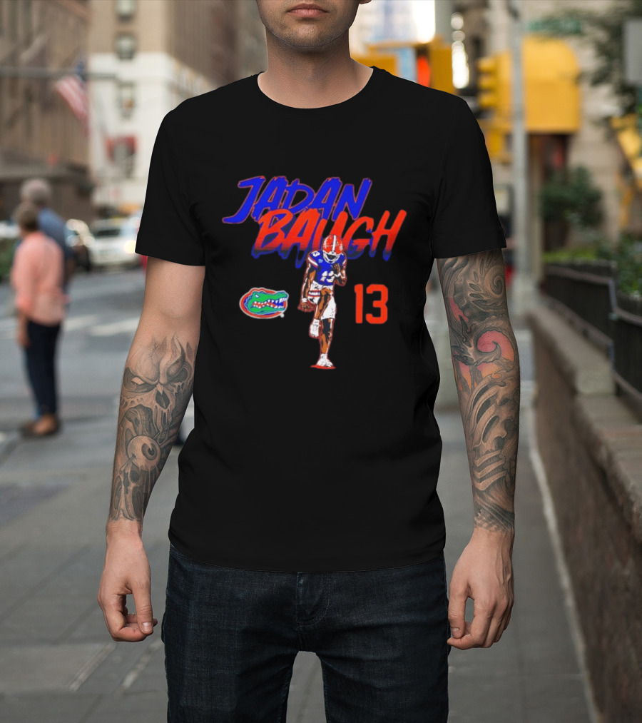 Florida Gators Jadan Baugh 13 Player Pose With Team T-Shirt