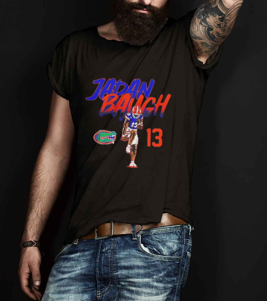 Florida Gators Jadan Baugh 13 Player Pose With Team T-Shirt