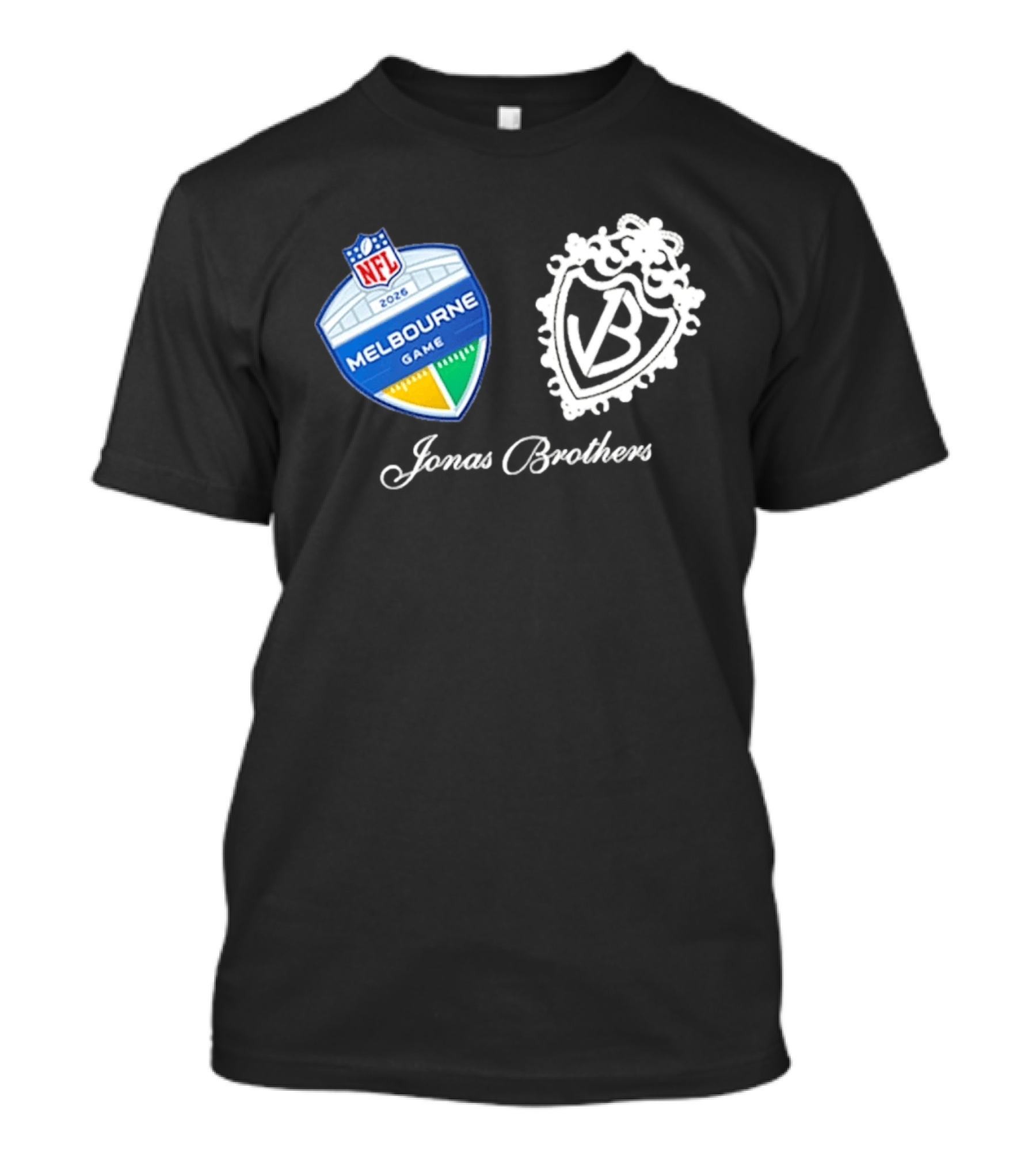 NFL 2026 Melbourne Game Jonas Brothers VB Crest T-Shirt