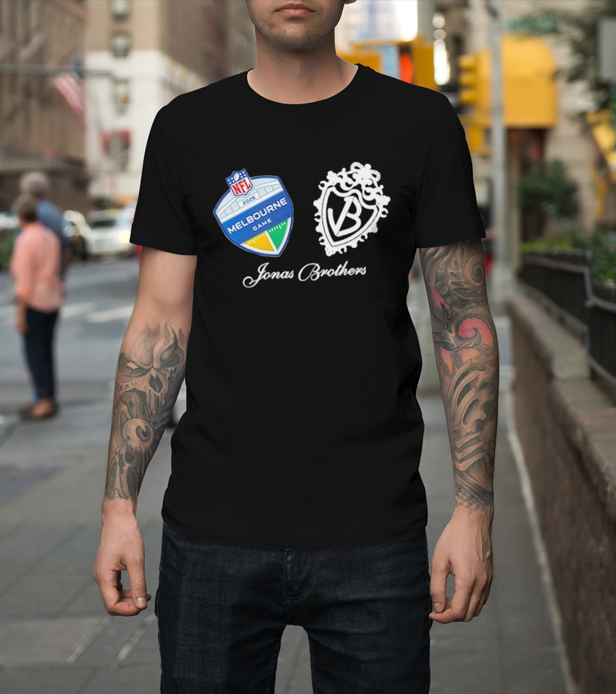 NFL 2026 Melbourne Game Jonas Brothers VB Crest T-Shirt