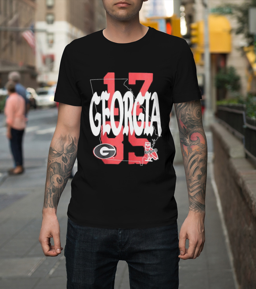Georgia Bulldogs 13 Campus Store Ovo Black T-Shirt