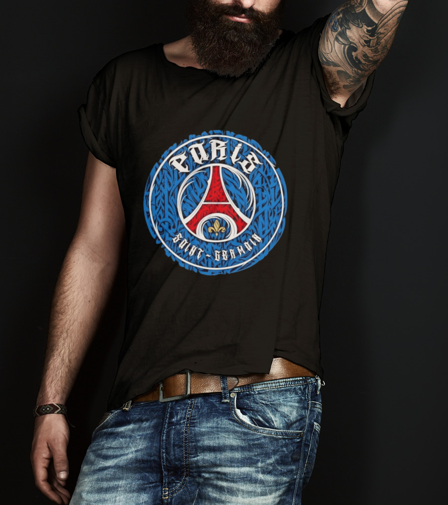 Paris Saint Germain PSG Tribal Fleur De Lis Football T-Shirt