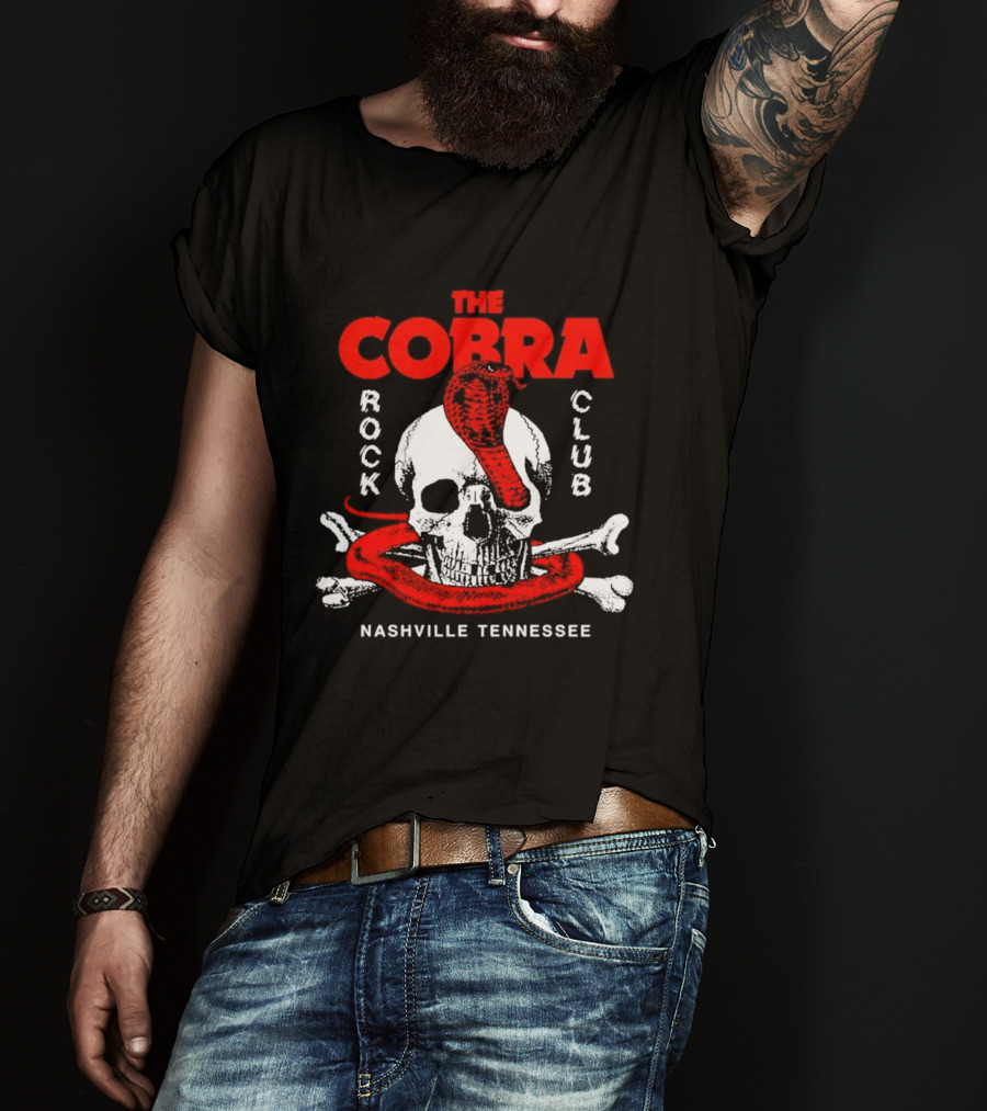 The Cobra Rock Club Skull And Snake Nashville Tennessee T-Shirt
