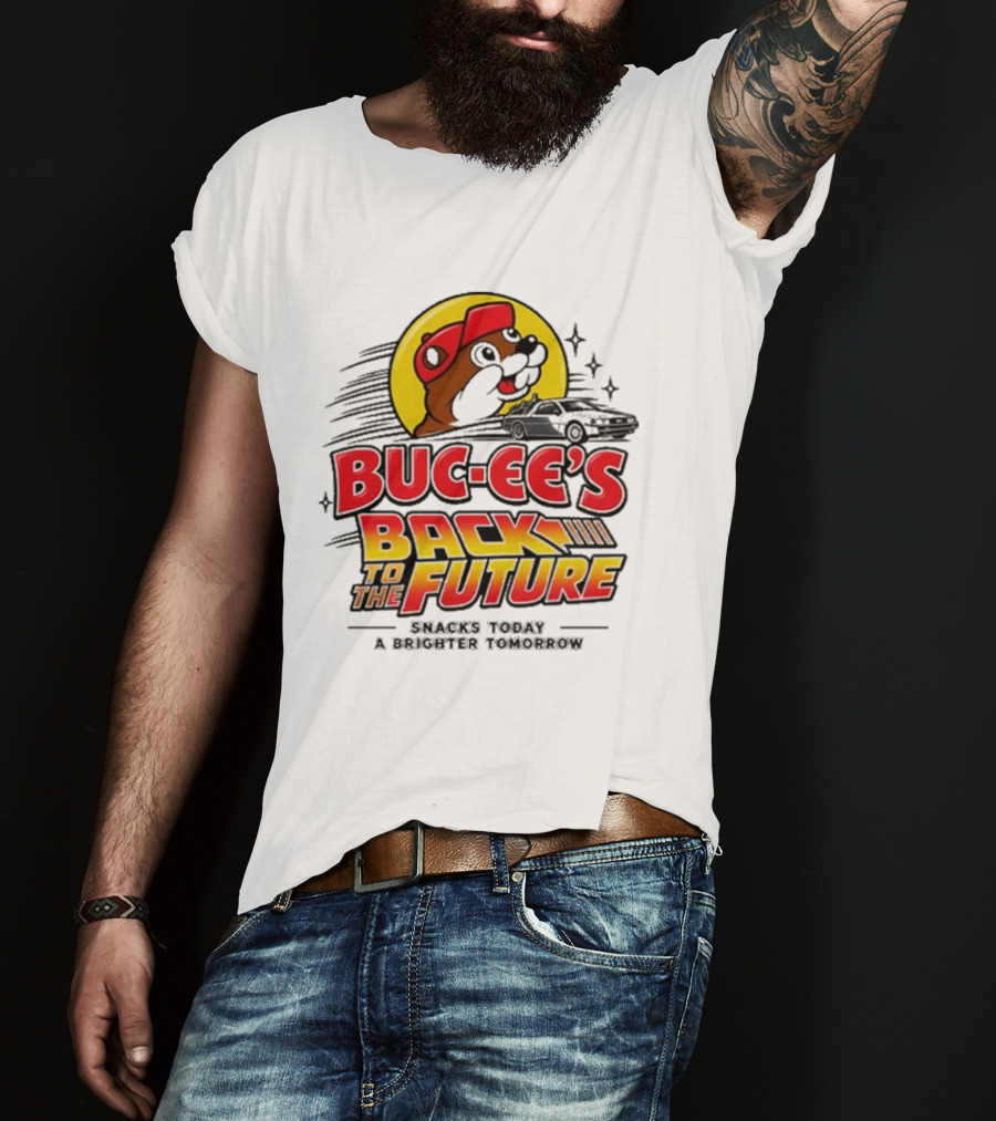 Buc Ee's Back To The Future DeLorean Snacks Today Brighter Tomorrow T-Shirt