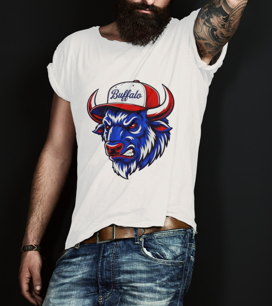 Buffalo Bison Bull Hat Sports T-Shirt