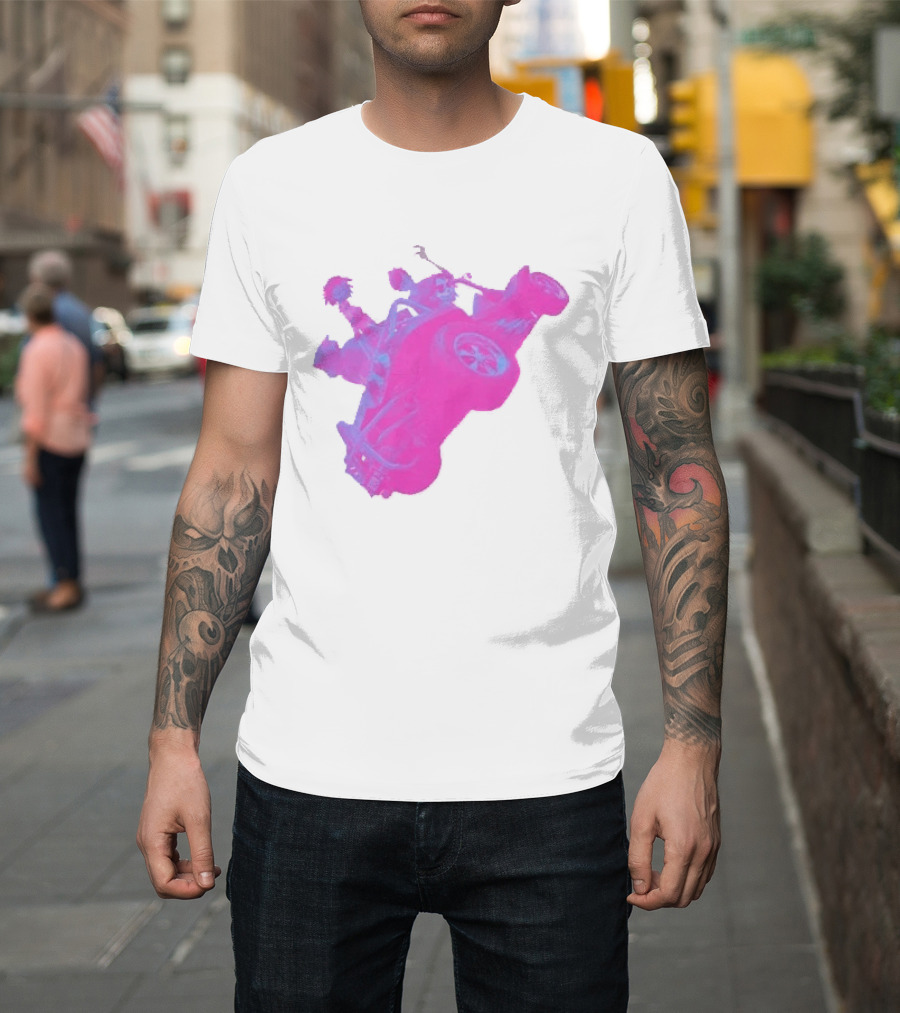Hot Topic Gorillaz Neon Buggy Pink Blue Vehicle T-Shirt