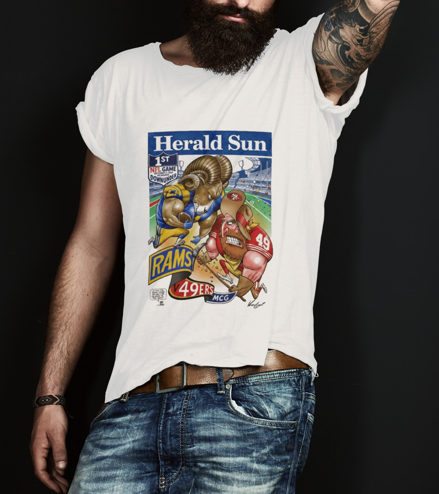 Herald Sun 1st NFL Game Down Under September 11 2026 Rams Vs 49ers MCG Melbourne T-Shirt