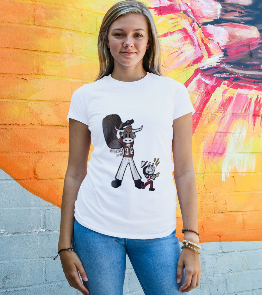 Texas Longhorns University Co Op Cartoon Longhorn 96 Football T-Shirt