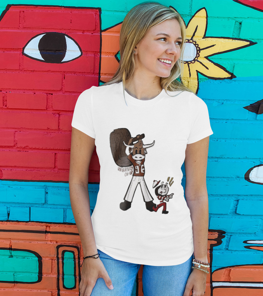 Texas Longhorns University Co Op Cartoon Longhorn 96 Football T-Shirt