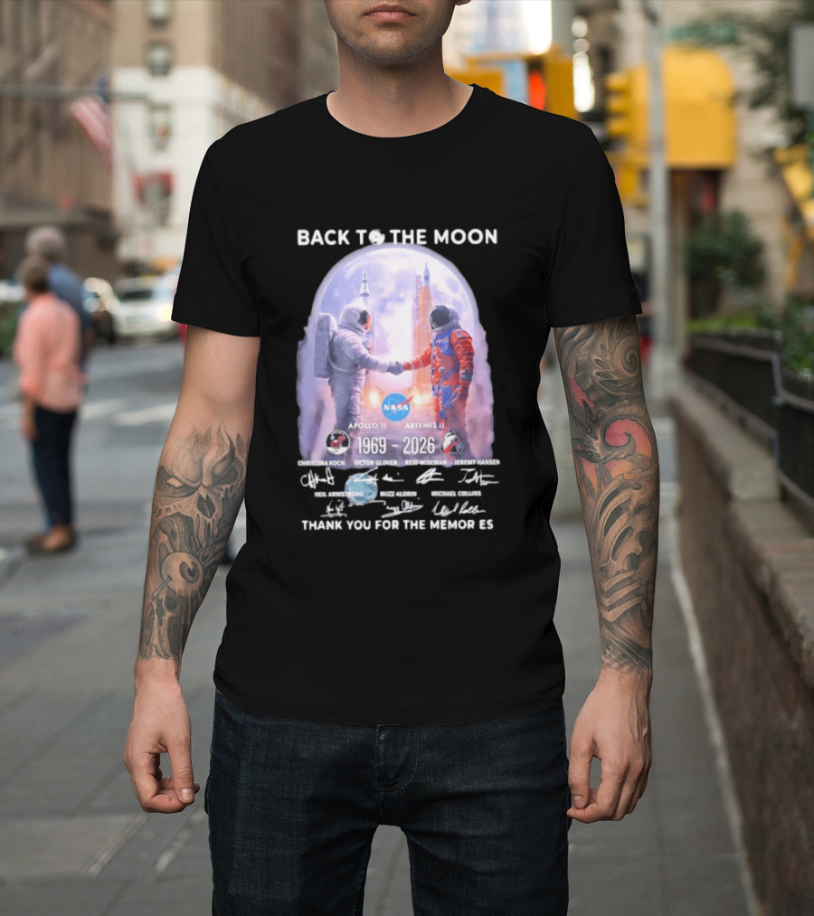 Back To The Moon Apollo 11 Artemis II 1969 2026 NASA Thank You For The Memories T-Shirt