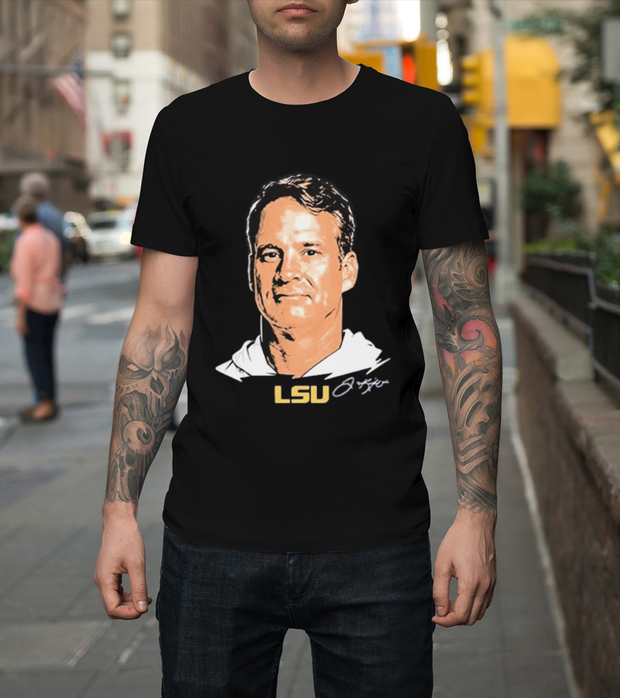 Lane Kiffin LSU Tigers Signature Big Head T-Shirt