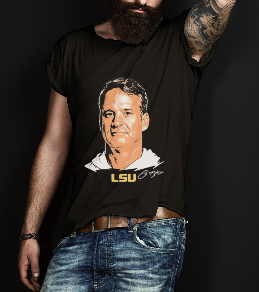 Lane Kiffin LSU Tigers Signature Big Head T-Shirt