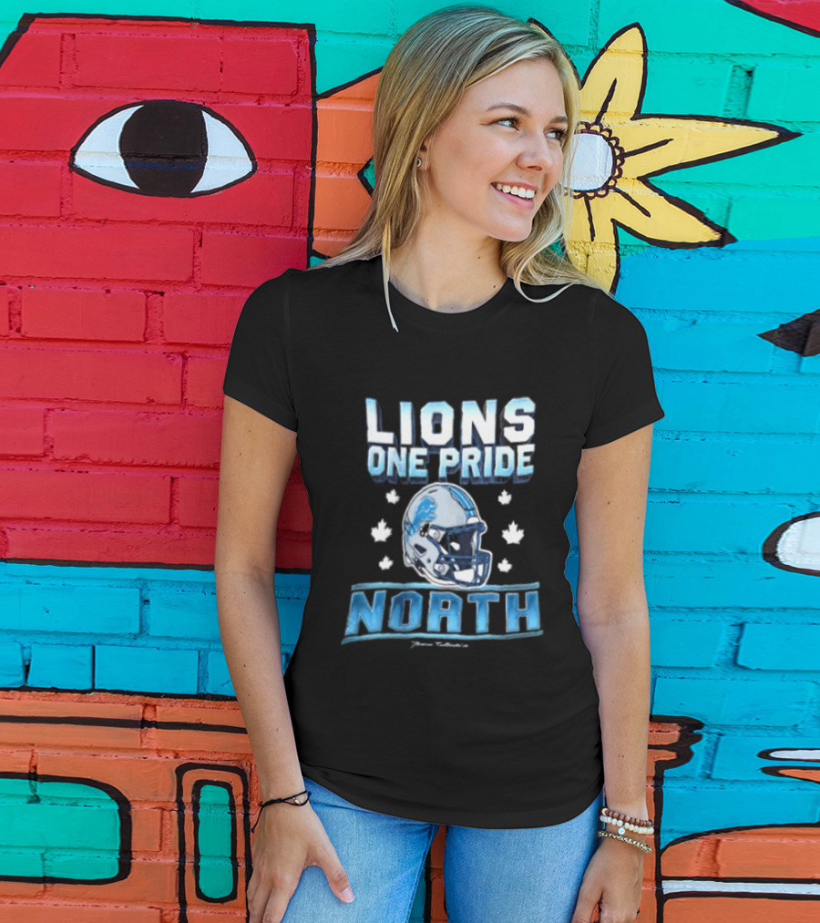 Lions One Pride North Detroit Lions Football Helmet Fan Gear T-Shirt
