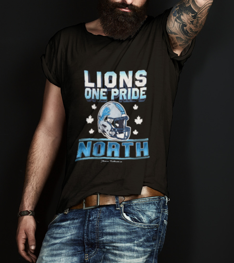 Lions One Pride North Detroit Lions Football Helmet Fan Gear T-Shirt