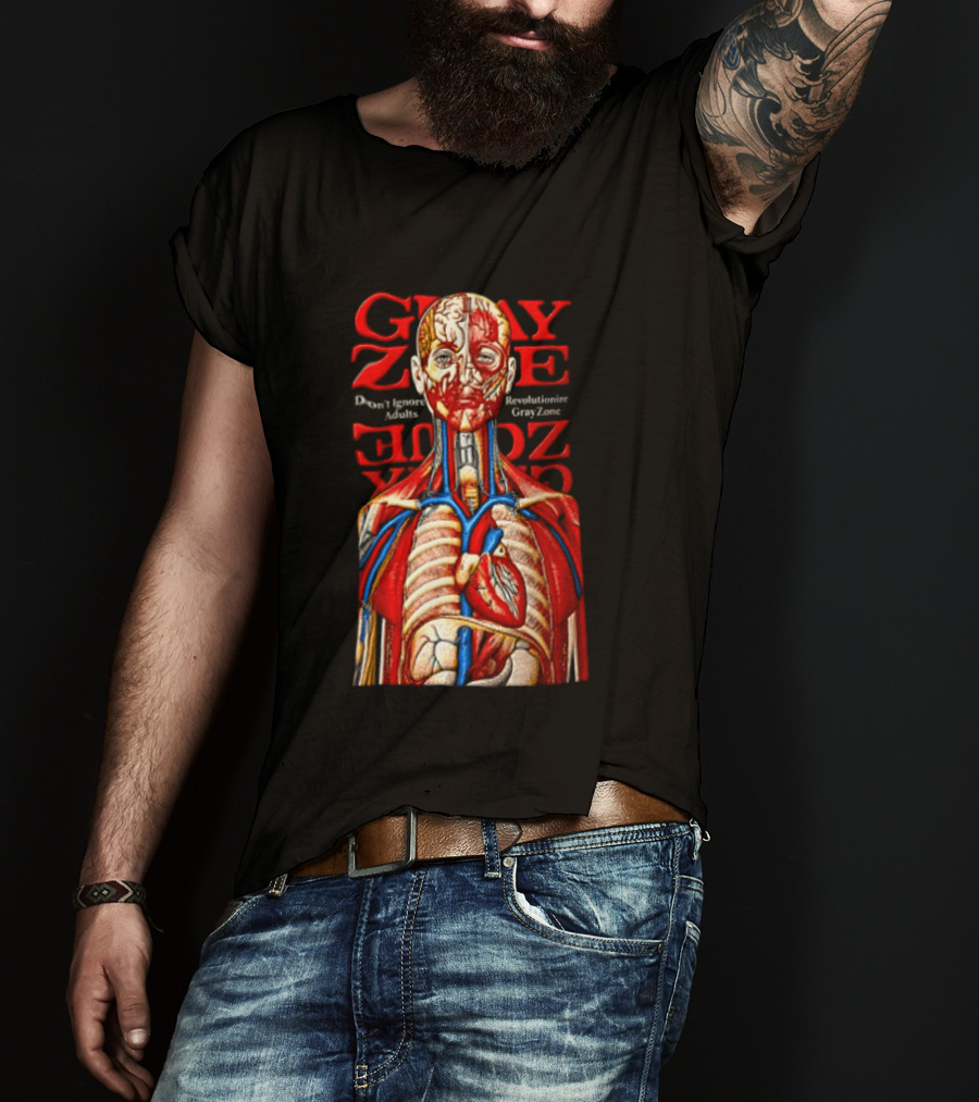 Grayzone Dont Ignore Revolutionize Anatomical Human Body Diagram T-Shirt