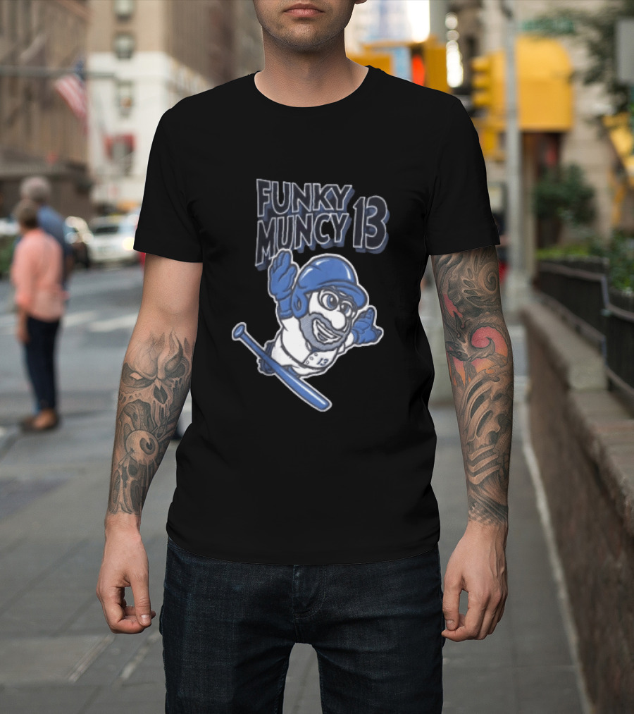 Funky Muncy 13 Baseball Cartoon T-Shirt