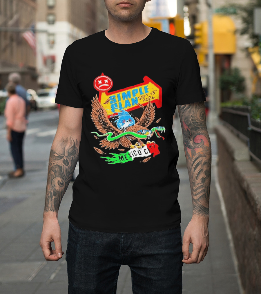 Simple Plan Vans Warped Tour Sep 13 2026 Mexico City Event T-Shirt