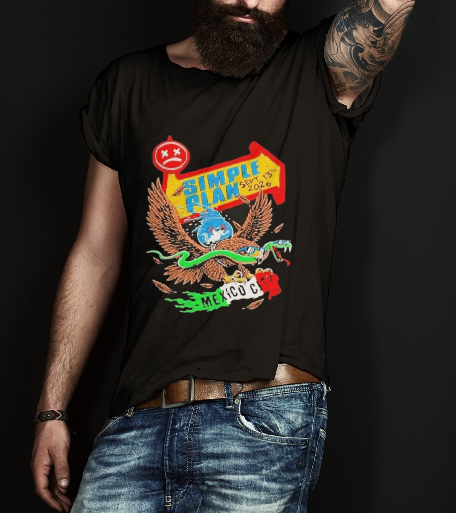 Simple Plan Vans Warped Tour Sep 13 2026 Mexico City Event T-Shirt