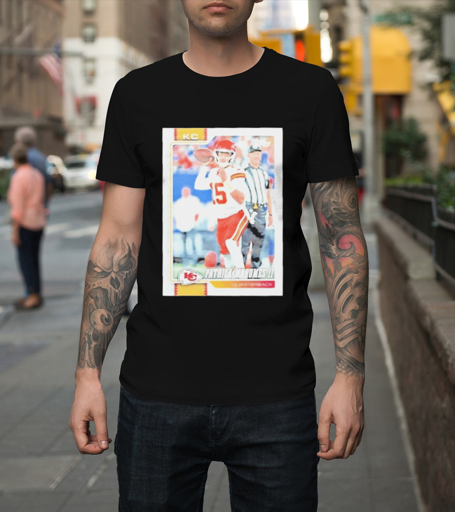 Kansas City Chiefs Patrick Mahomes II 2026 Topps Football Quarterback Trading Card T-Shirt