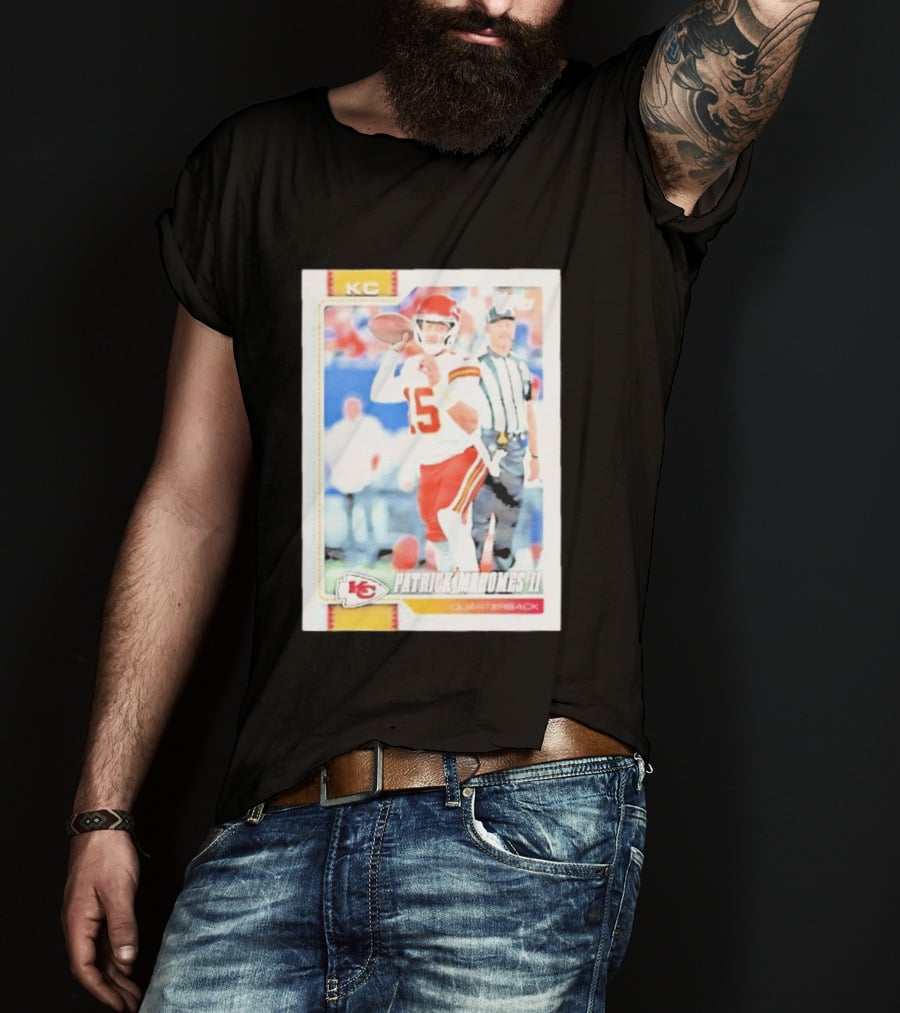 Kansas City Chiefs Patrick Mahomes II 2026 Topps Football Quarterback Trading Card T-Shirt