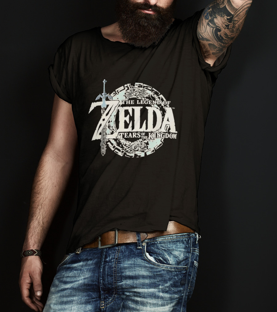 The Legend Of Zelda Tears Of The Kingdom Logo And Master Sword Element T-Shirt