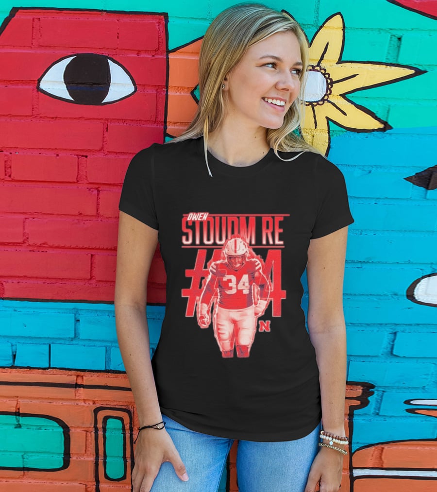 Owen Stoudmire 34 Nebraska Cornhuskers Football Player T-Shirt
