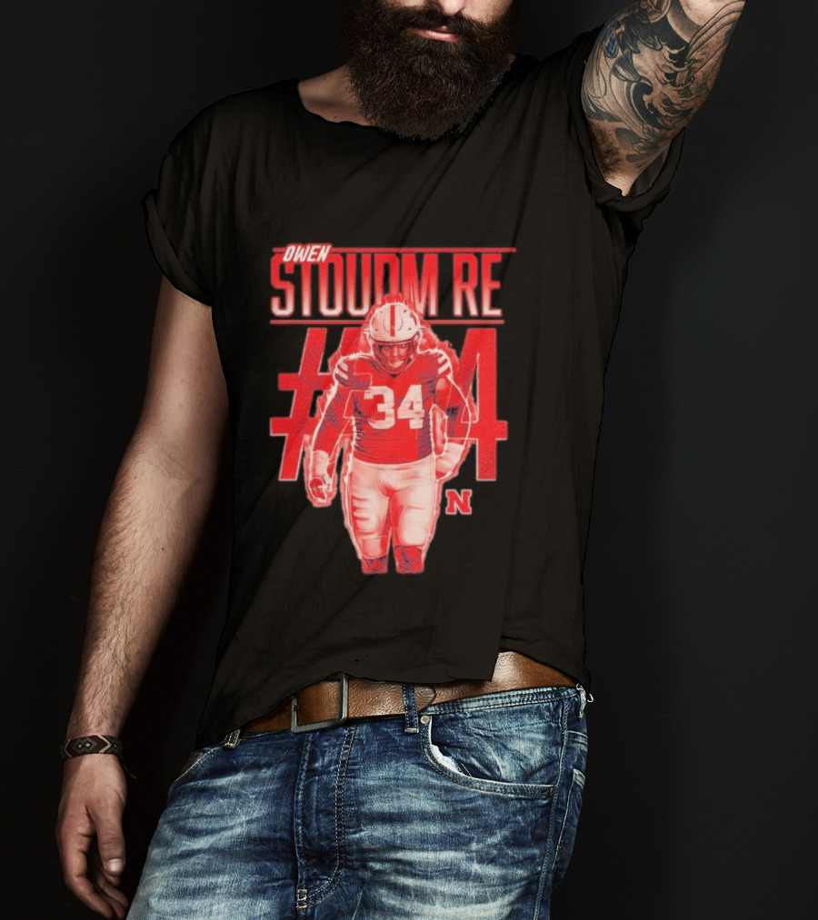 Owen Stoudmire 34 Nebraska Cornhuskers Football Player T-Shirt