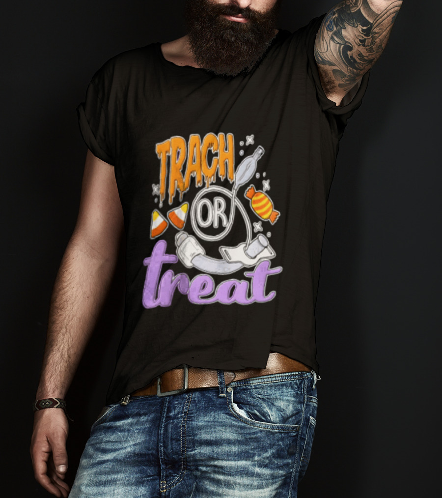 Trach Or Treat Halloween Tracheostomy Medical Candy T-Shirt