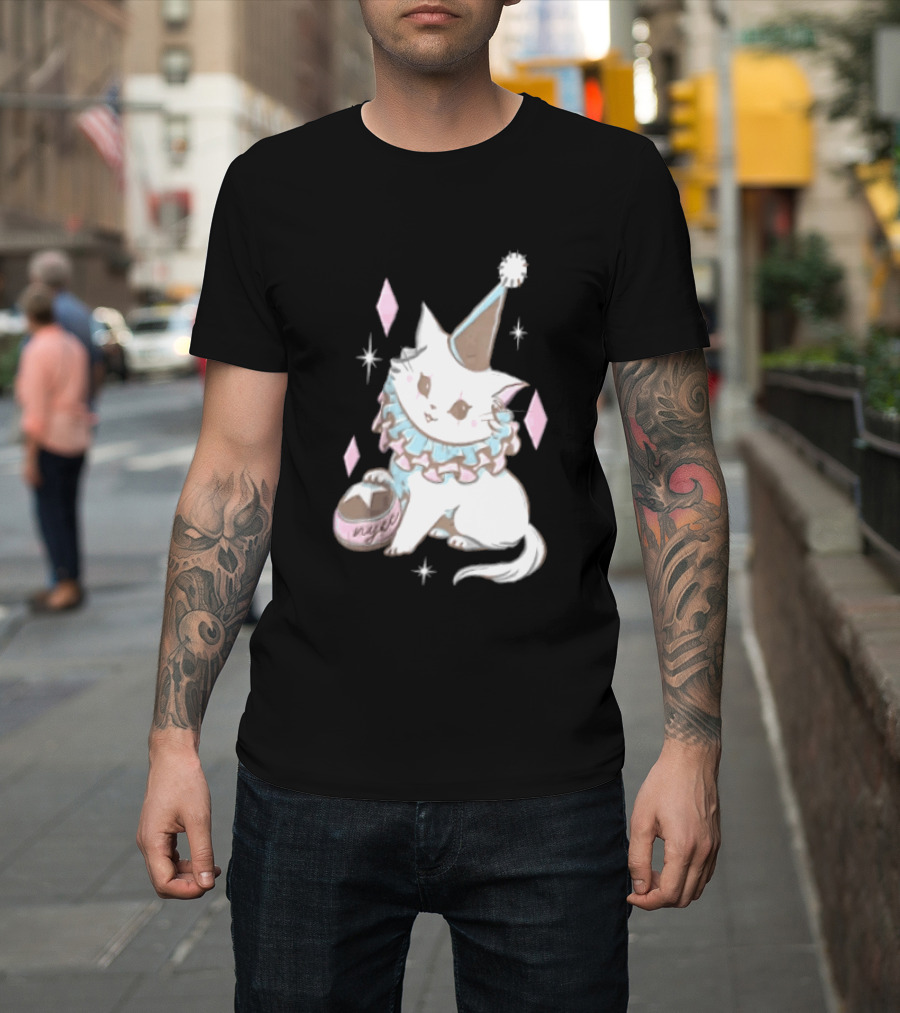 Popverse Superfans NYCC 2026 Mock Neck Cat Clown Nyeee T-Shirt