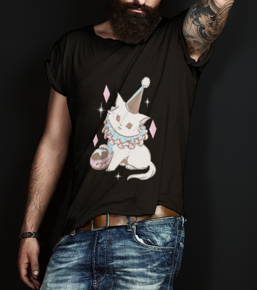 Popverse Superfans NYCC 2026 Mock Neck Cat Clown Nyeee T-Shirt