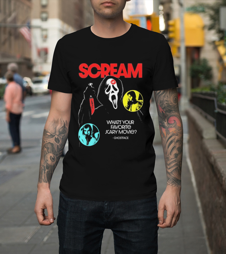 Scream Ghostface What's Your Favorite Scary Movie? T-Shirt