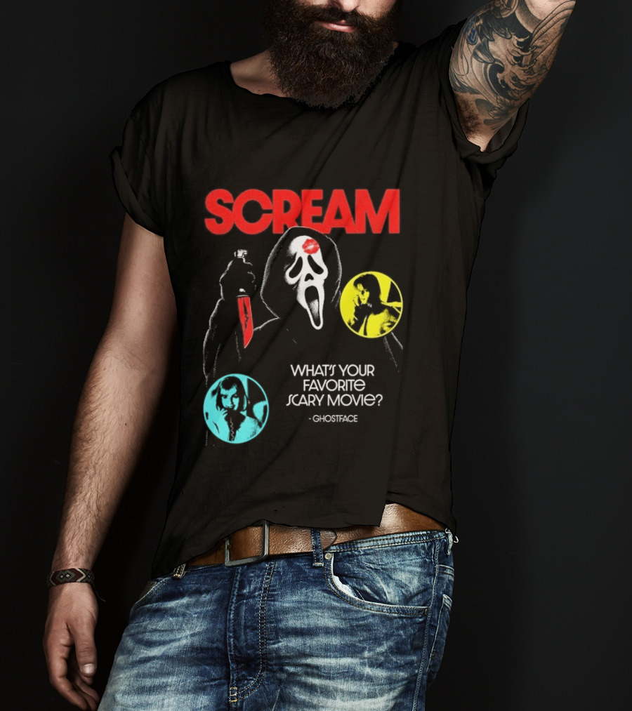 Scream Ghostface What's Your Favorite Scary Movie? T-Shirt