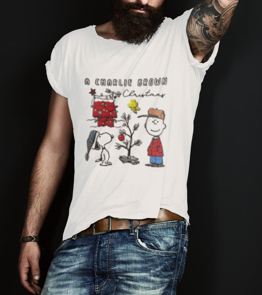A Charlie Brown Christmas Snoopy Woodstock Holiday Scene T-Shirt