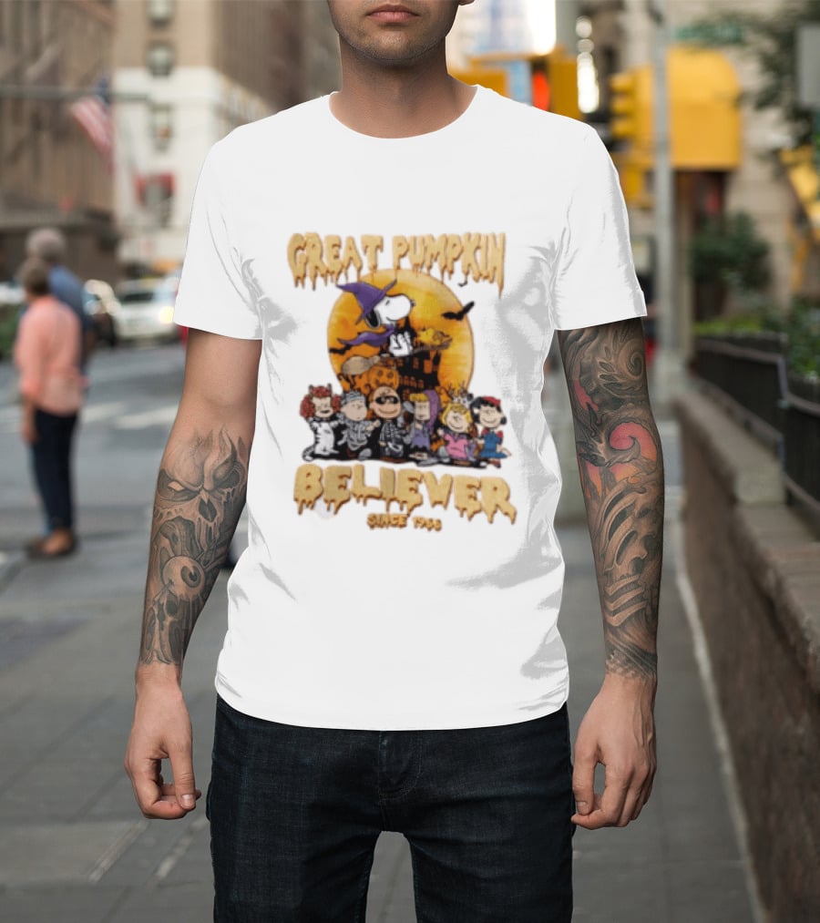 Great Pumpkin Believer Since 1966 Peanuts Halloween Snoopy Woodstock Charlie Brown Linus Sally Lucy Iconic Cartoon T-Shirt