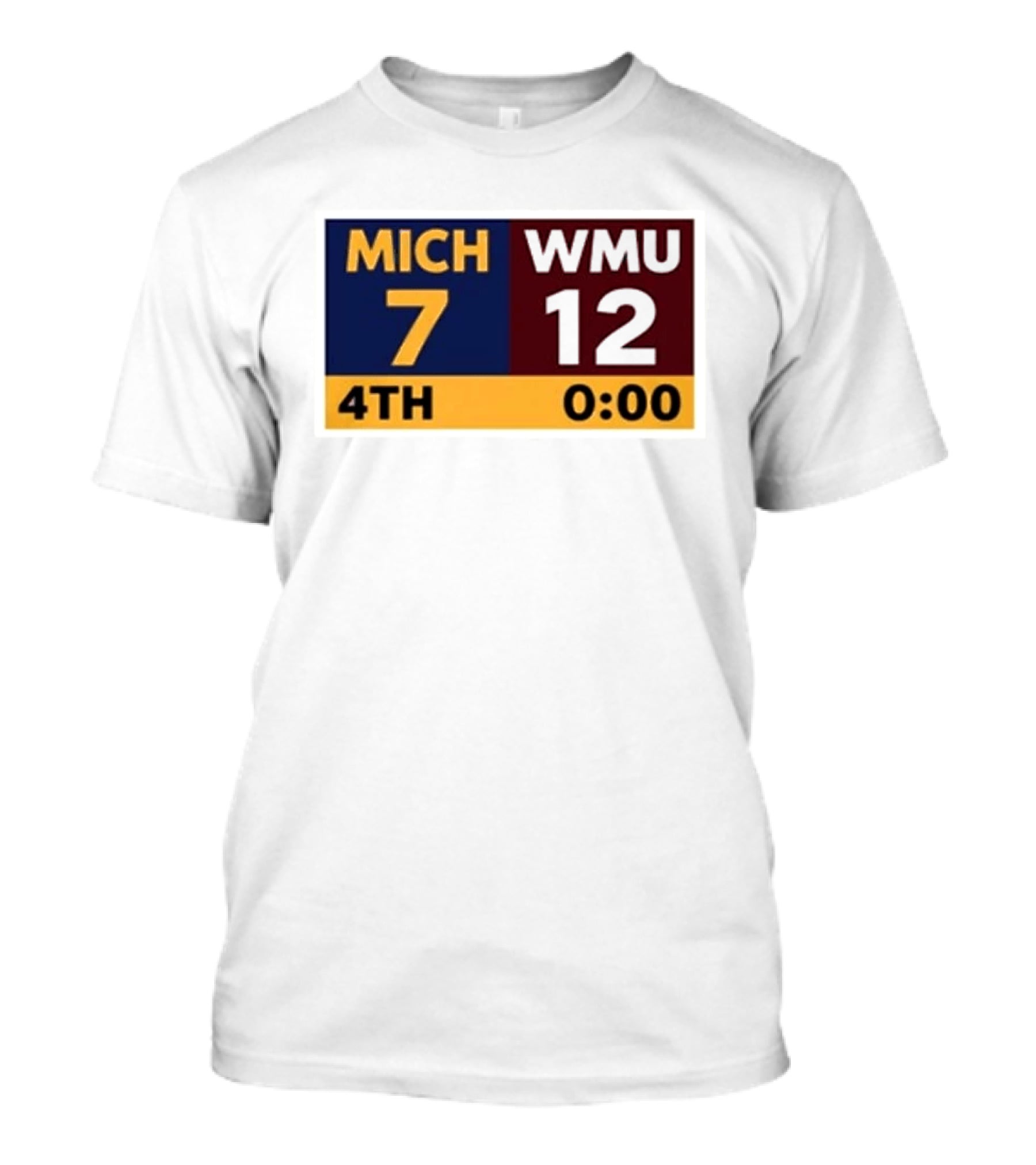 Nice Dave Portnoy Wearing MICH 7 WMU 12 4th 0:00 Michigan Miracle Comeback T-Shirt
