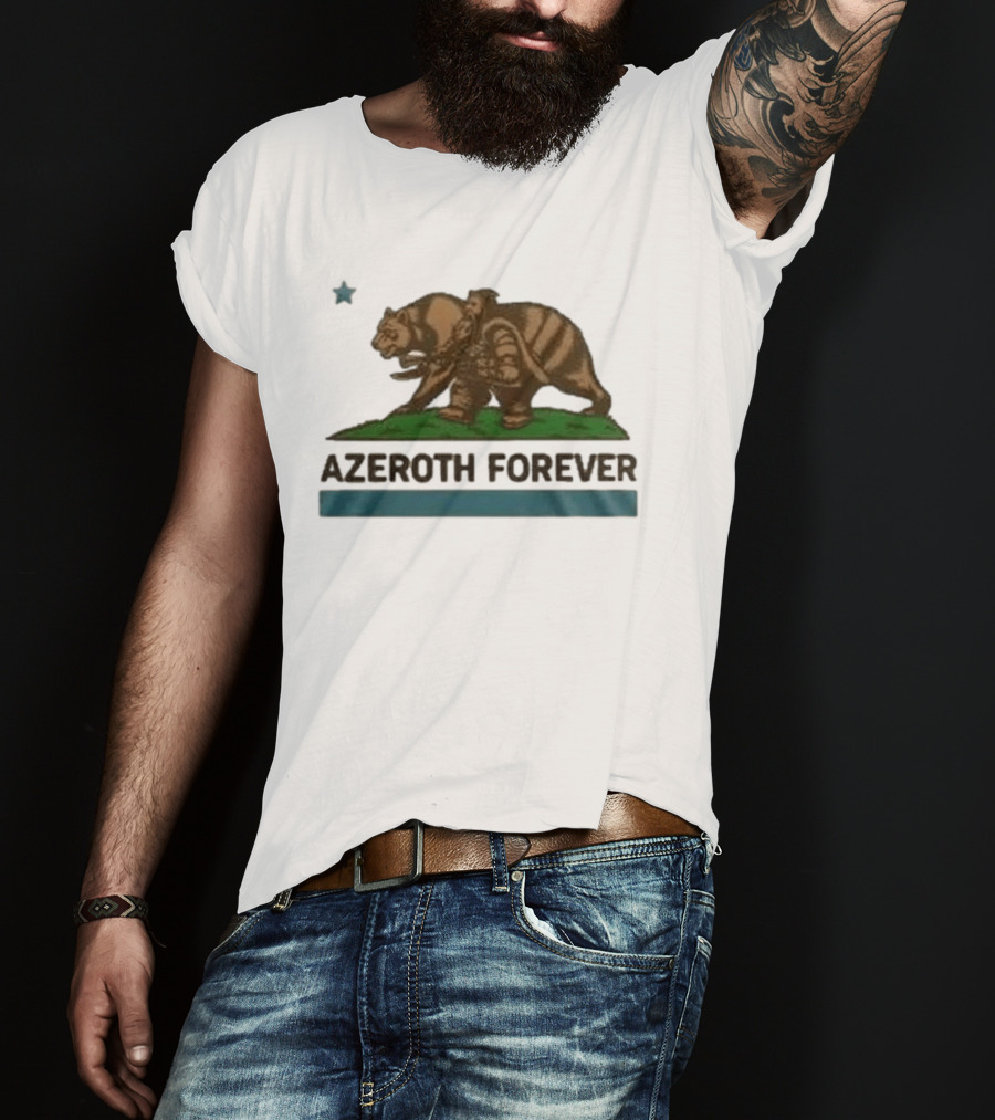 World Of Warcraft Azeroth Forever 2026 Special New California Republic Bear Warrior T-Shirt
