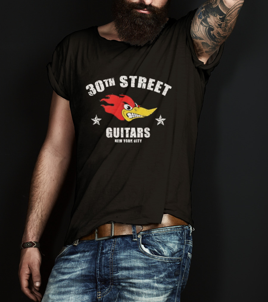 30th Street Guitars Bird New York City Stars T-Shirt