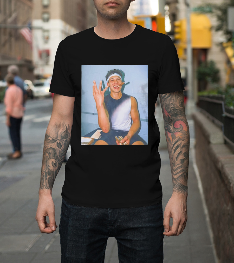 Ben Shelton Smoking Cigar Hand Gesture Victory Celebration T-Shirt