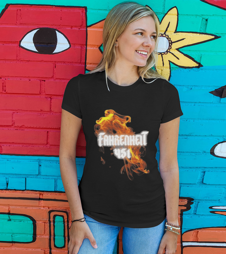 Fahrenheit 451 I'm With The Banned Books World Tour 2026 Flames T-Shirt