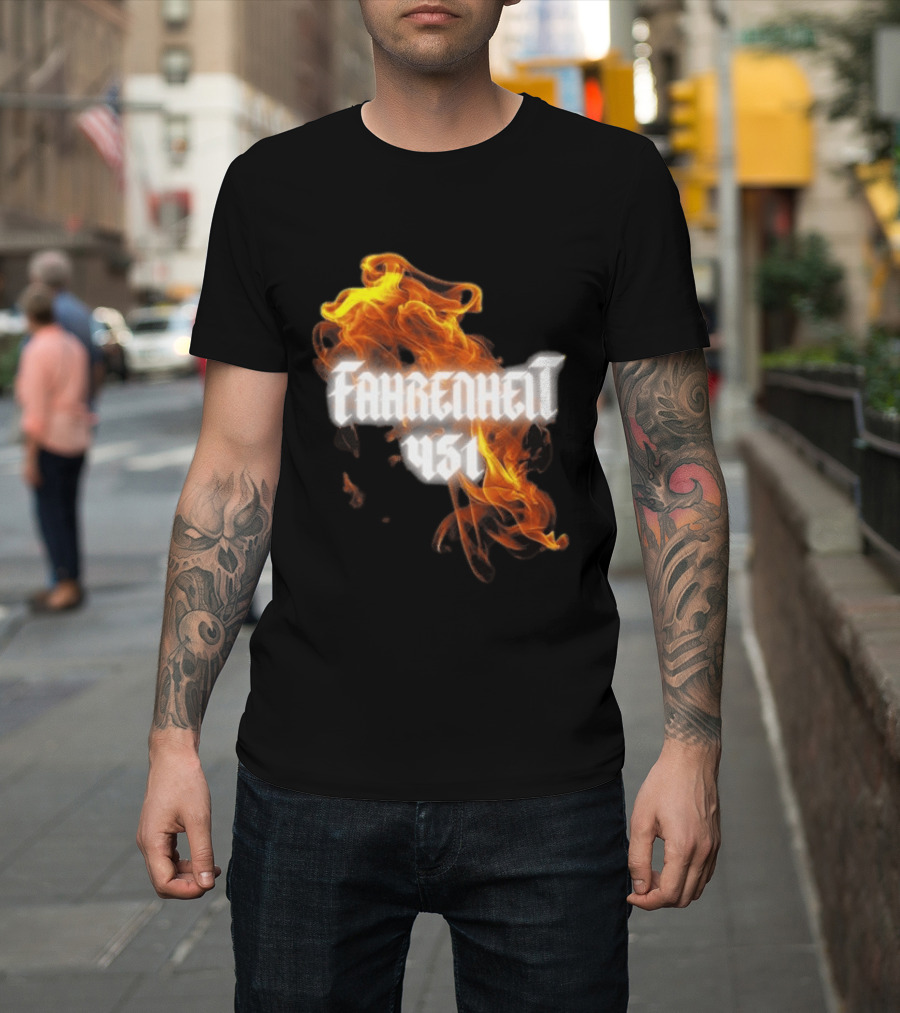Fahrenheit 451 I'm With The Banned Books World Tour 2026 Flames T-Shirt