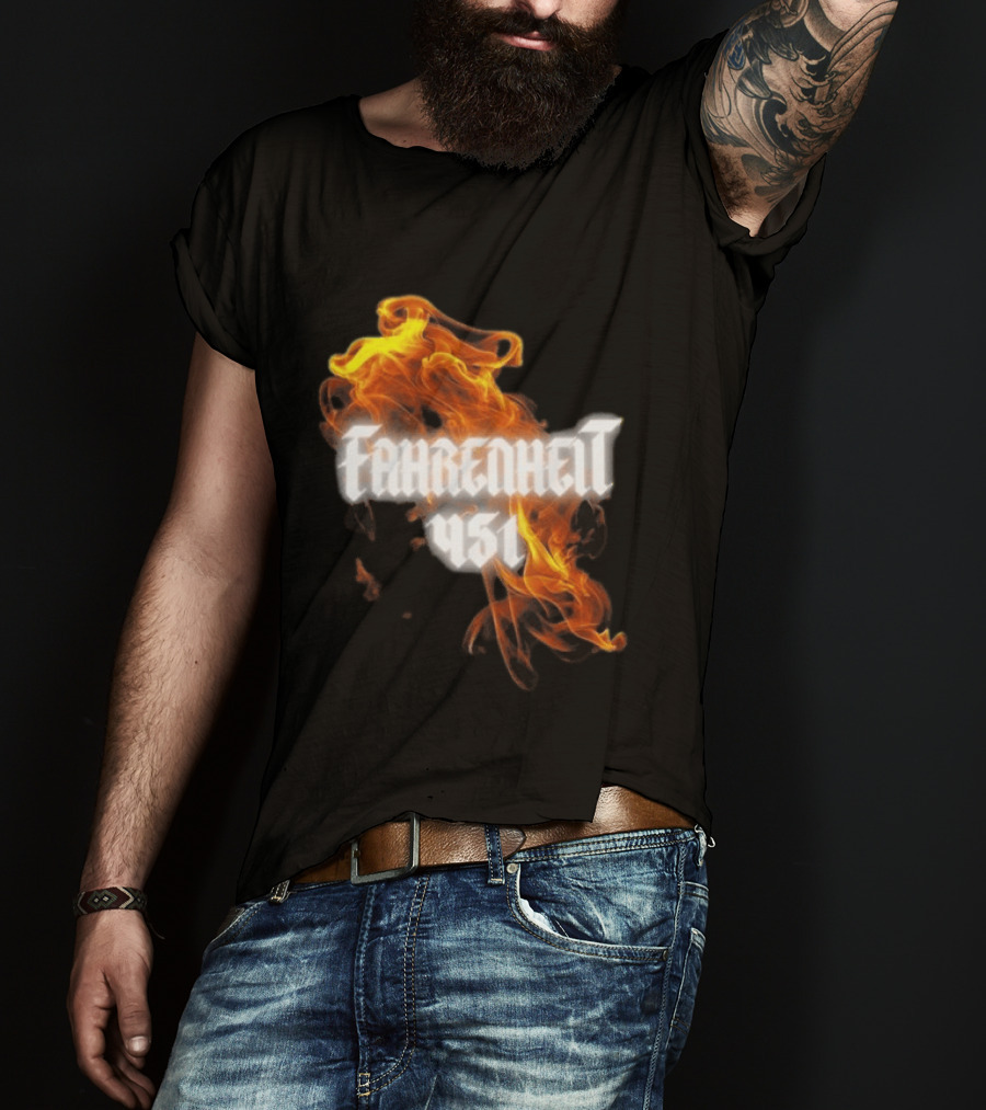 Fahrenheit 451 I'm With The Banned Books World Tour 2026 Flames T-Shirt