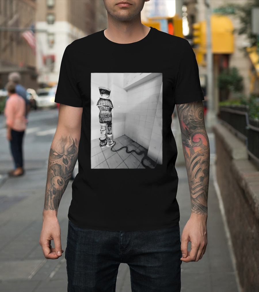 Calgary AeroMexico Airlines Winter Wonderland Robotic Figure In Monochrome Tile Room T-Shirt