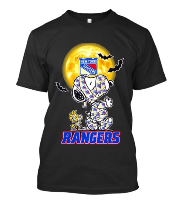 New York Rangers Snoopy Woodstock Cosplay Mummy Halloween Moon Bats T-Shirt