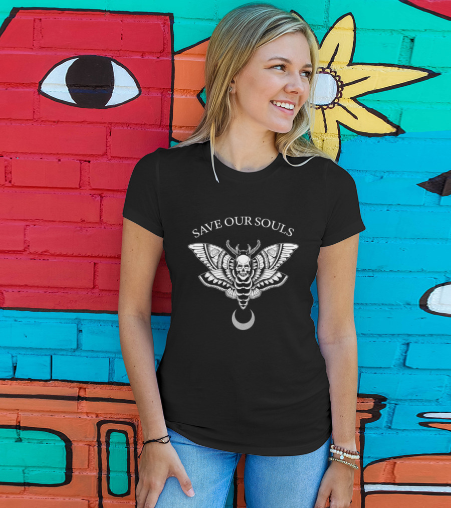 Save Our Souls Death Moth Crescent T-Shirt
