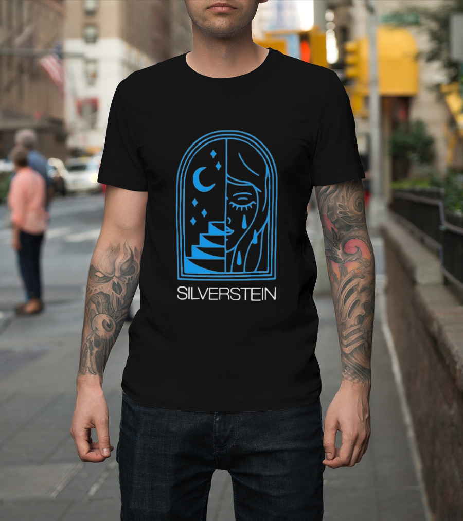 Silverstein Moon Crying Face Stairs Crescent Window T-Shirt