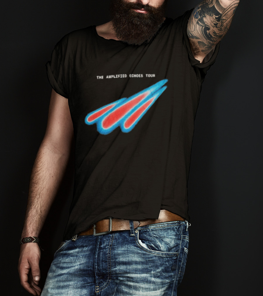 Manchester Orchestra The Amplified Echoes Tour Vibrant Blue Red Streaks T-Shirt
