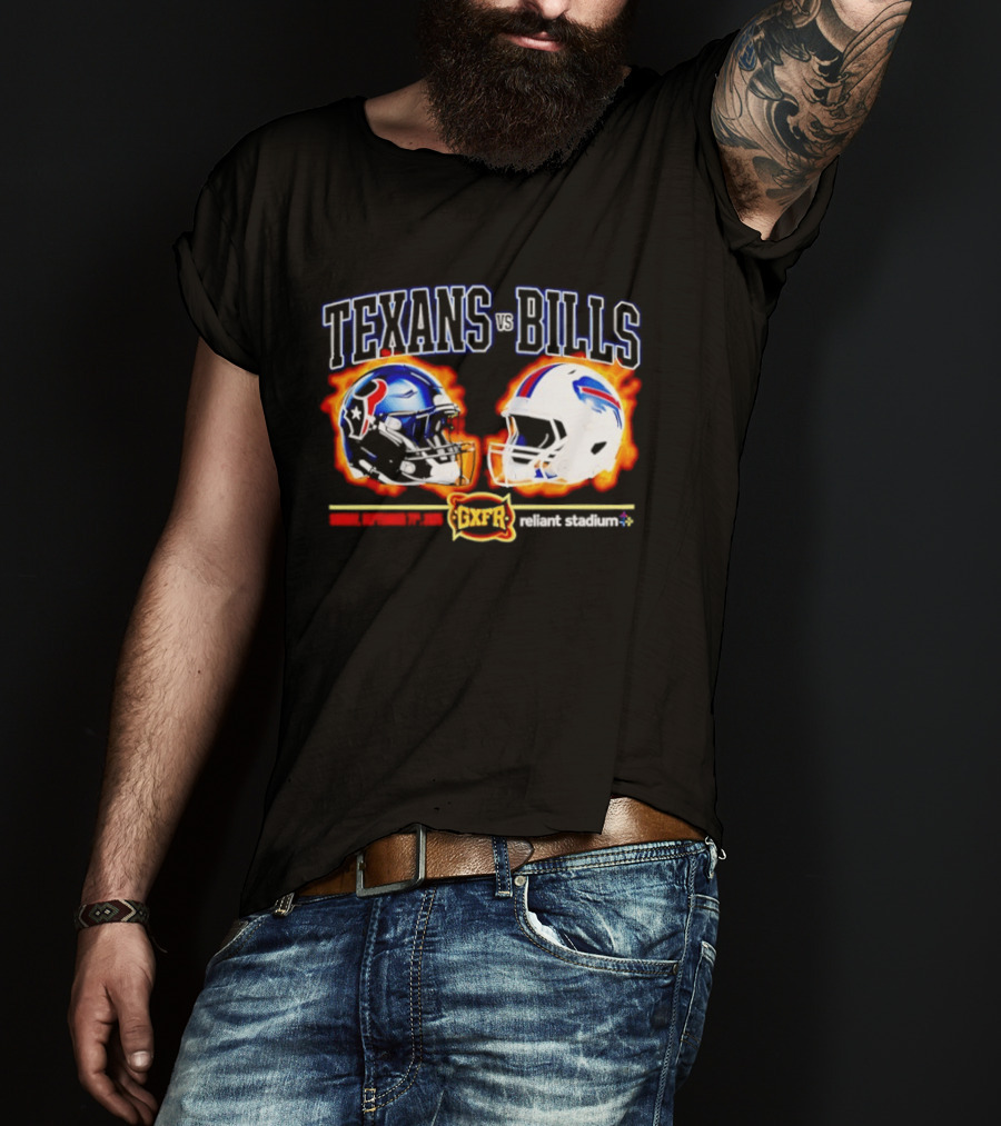Texans Vs Bills Sunday September 13th 2026 Reliant Stadium Helmet Showdown T-Shirt
