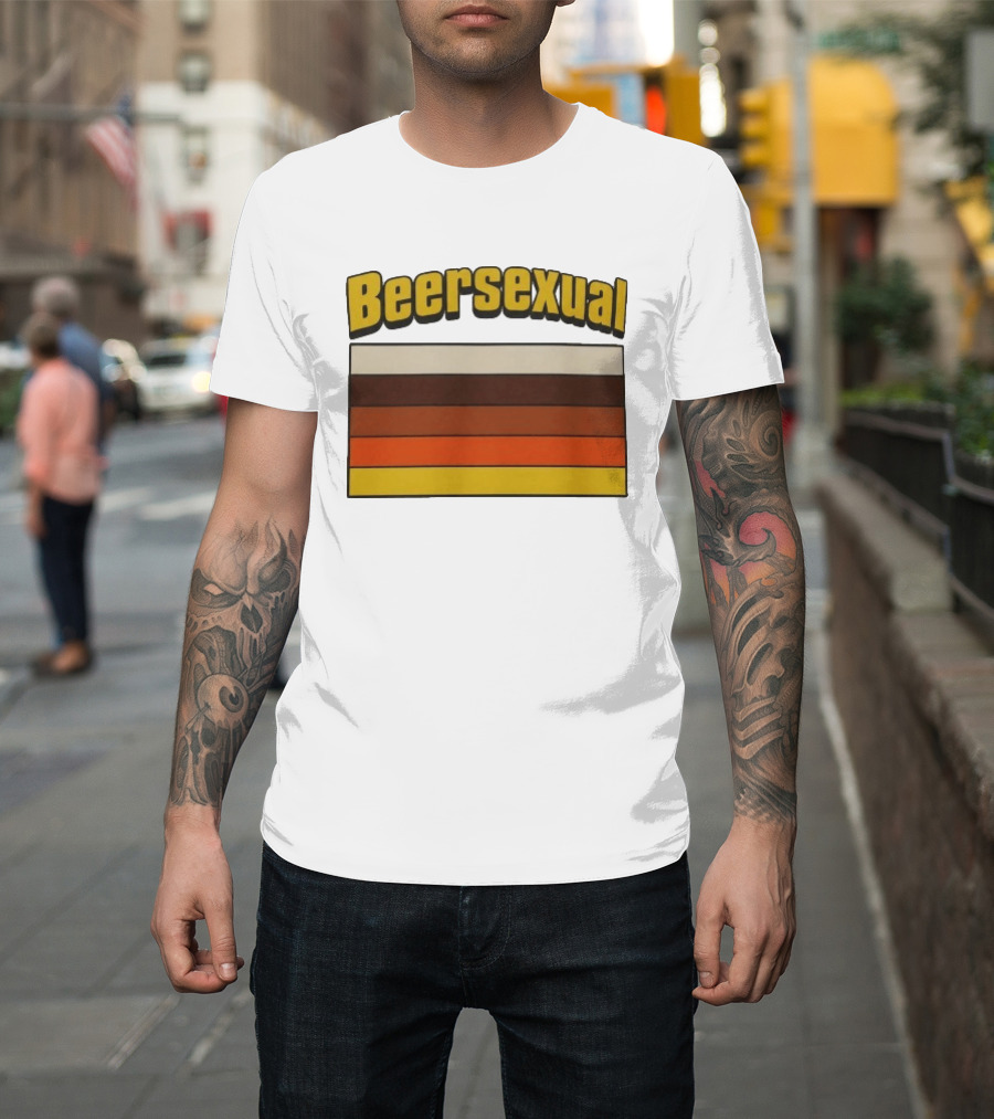 Beersexual Striped Flag With Bold Earth Tones T-Shirt