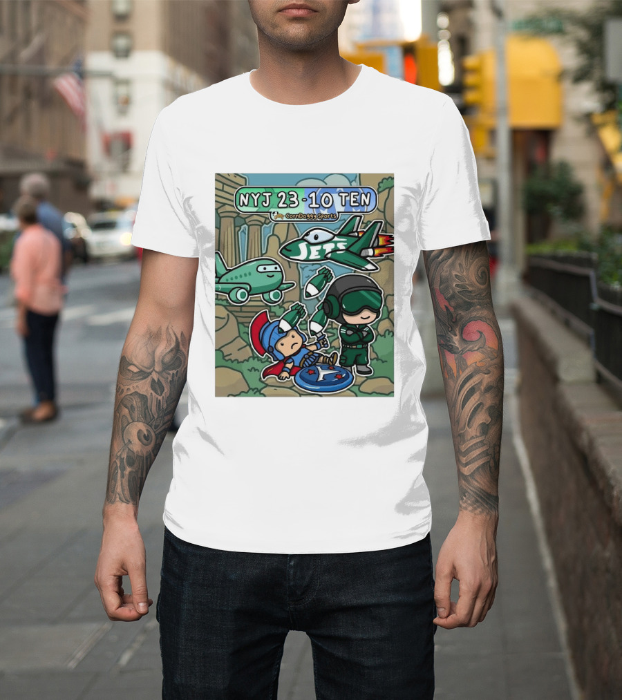 NYJ 23 10 TEN CornDoggy Sports New York Jets Tennessee Titans Fan T-Shirt